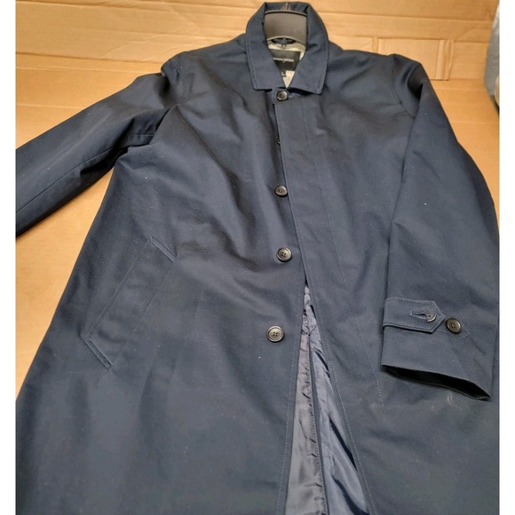 Banana Republic Other - Banana Republic Mens Navy Water Resistant Trench Mac Coat Jacket Large PICS!